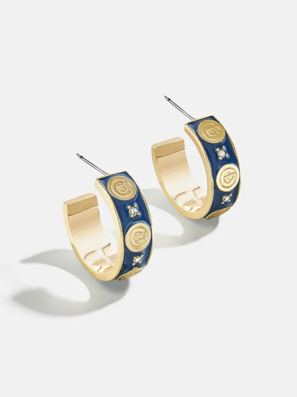 WEAR By Erin Andrews X BaubleBar Chicago Cubs Enamel Hoop Earrings - Chicago Cubs sold by BaubleBar