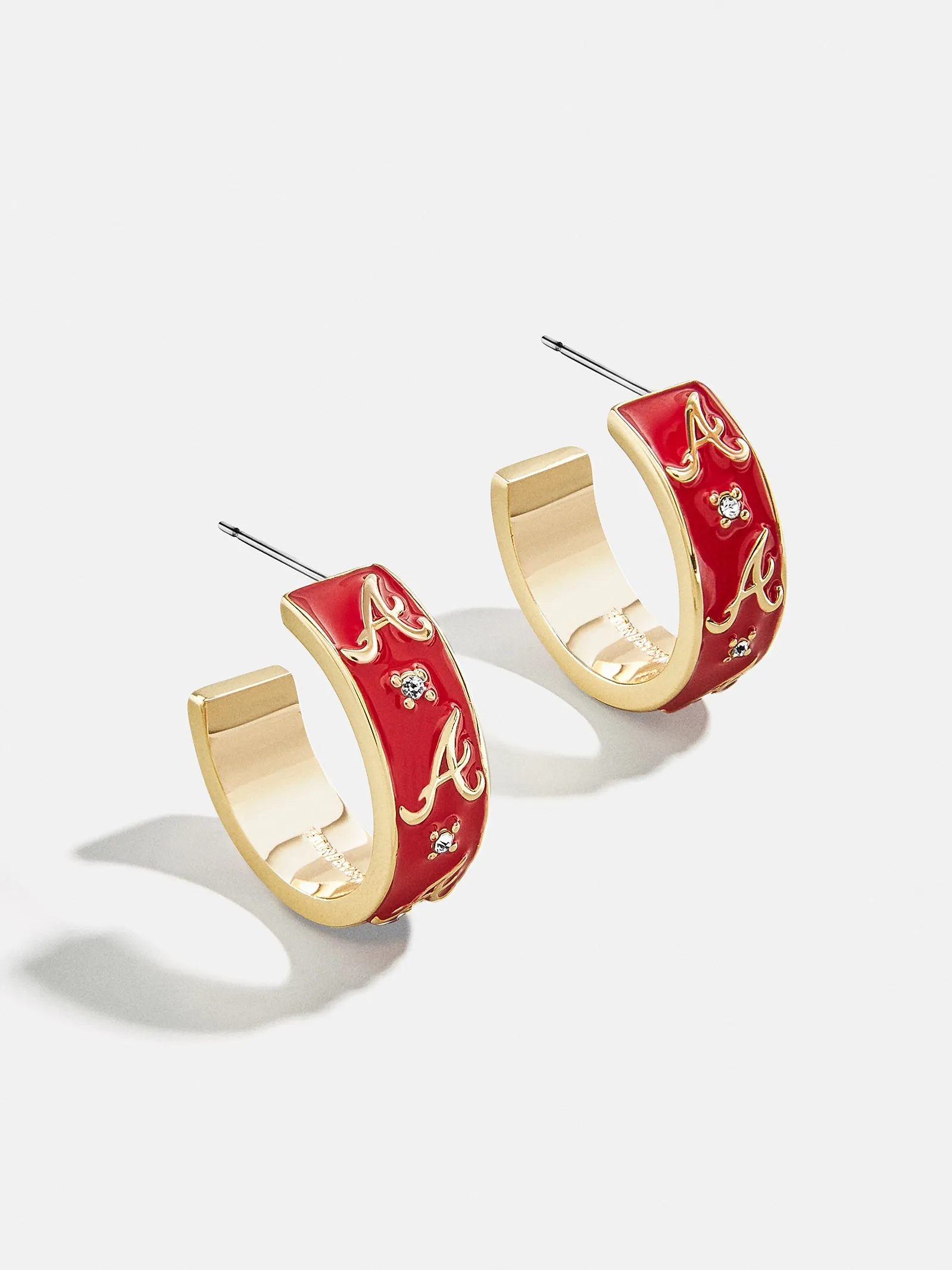 WEAR By Erin Andrews X BaubleBar Atlanta Braves Enamel Hoop Earrings - Atlanta Braves sold by BaubleBar