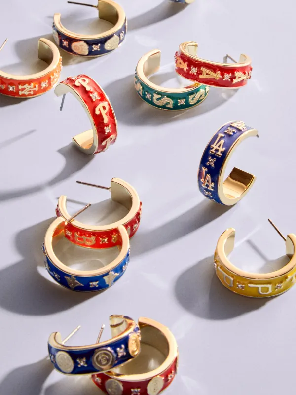 WEAR By Erin Andrews X BaubleBar New York Yankees Enamel Hoop Earrings - New York Yankees sold by BaubleBar