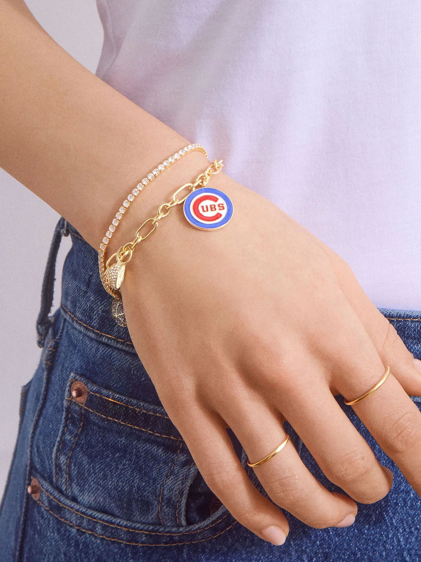 MLB Charm Bracelet - Chicago Cubs sold by BaubleBar product image thumbnail 2