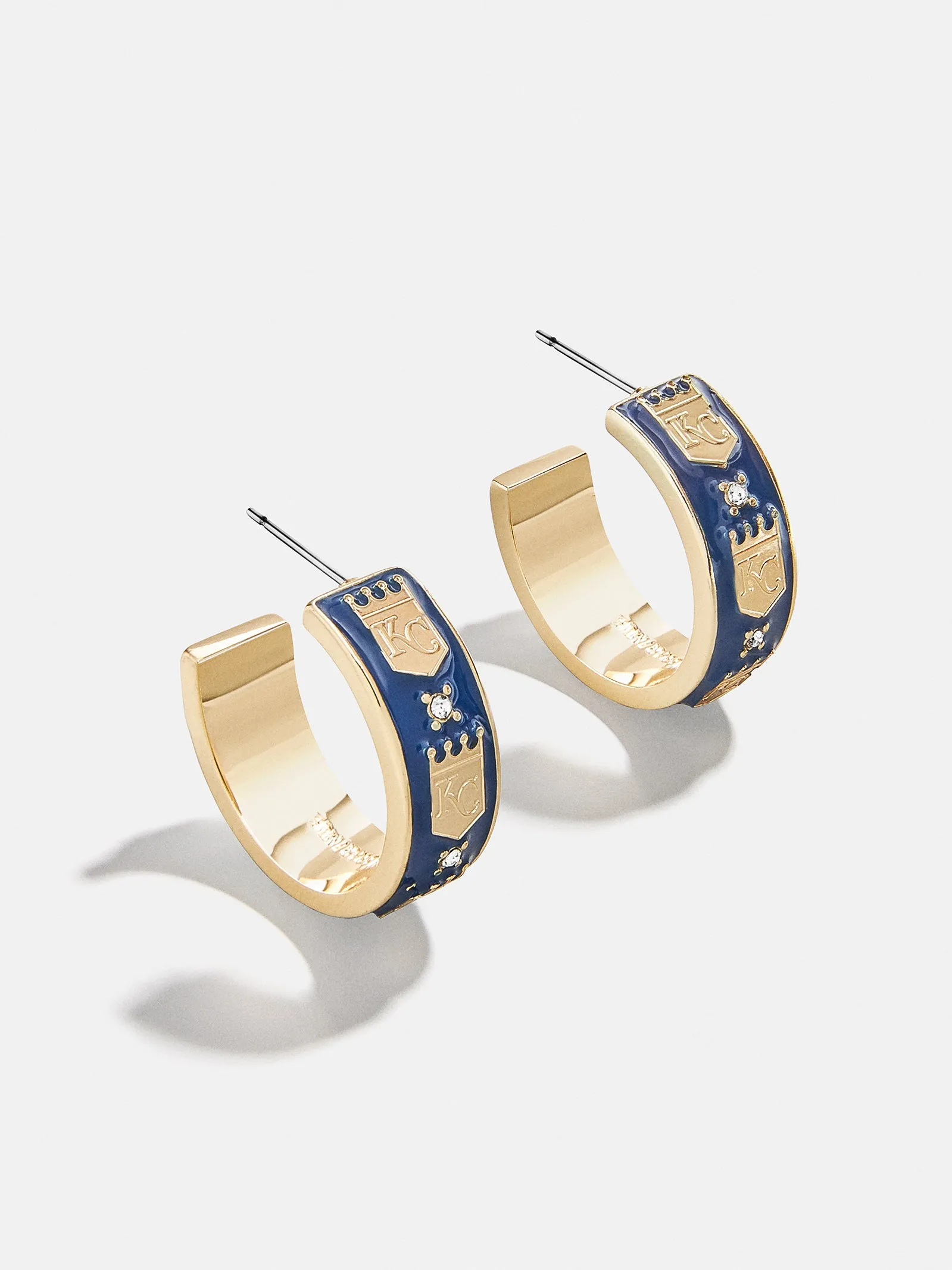 WEAR By Erin Andrews X BaubleBar Kansas City Royals Enamel Hoop Earrings - Kansas City Royals sold by BaubleBar