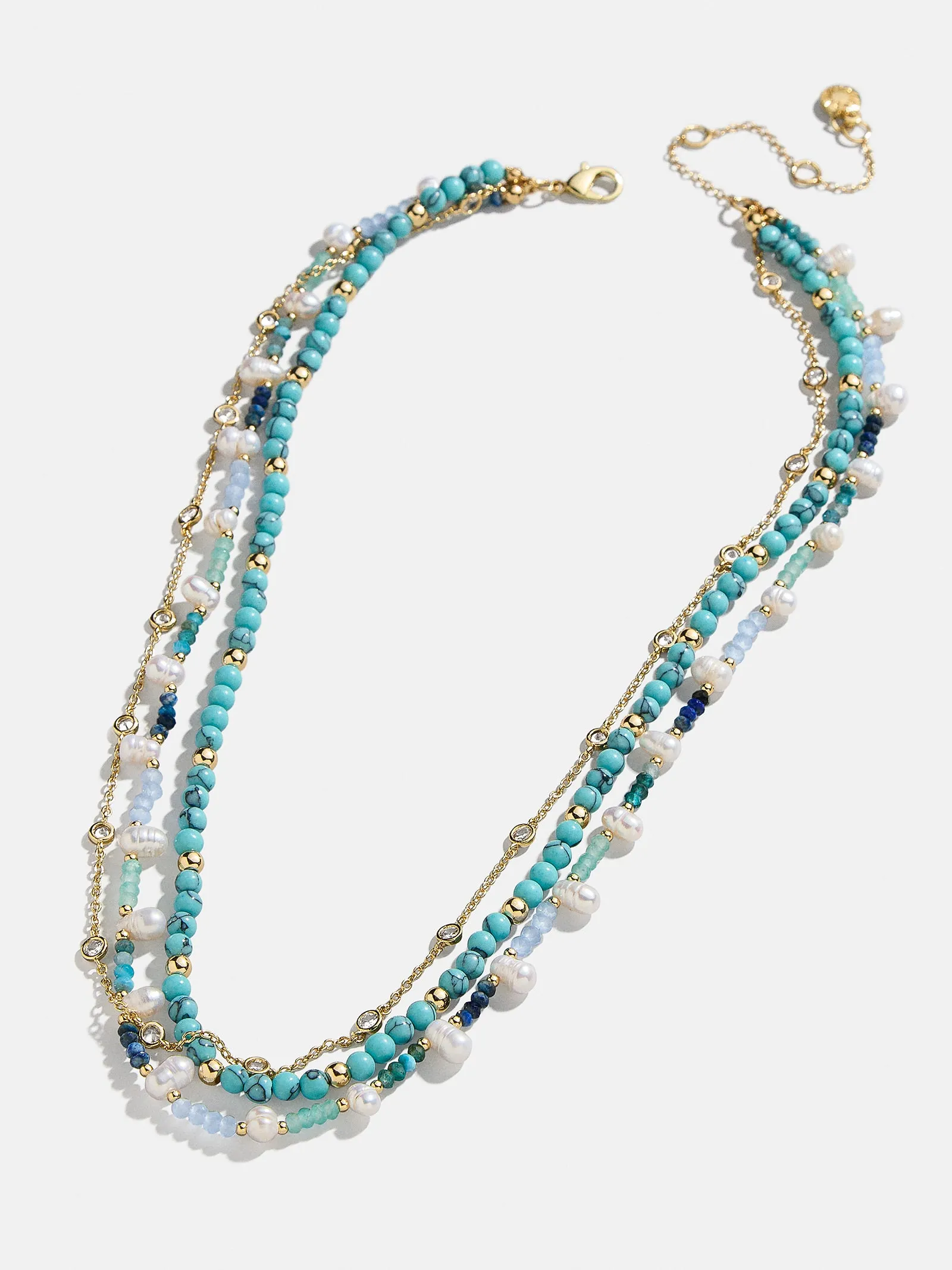 Rowan Semi-Precious Layered Necklace - Gold/Blue sold by BaubleBar product image thumbnail 3