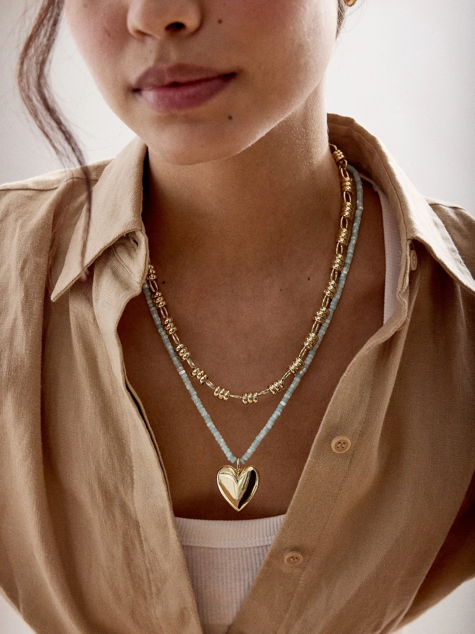 Millie Bubble Heart Necklace - Turquoise sold by BaubleBar product image thumbnail 2