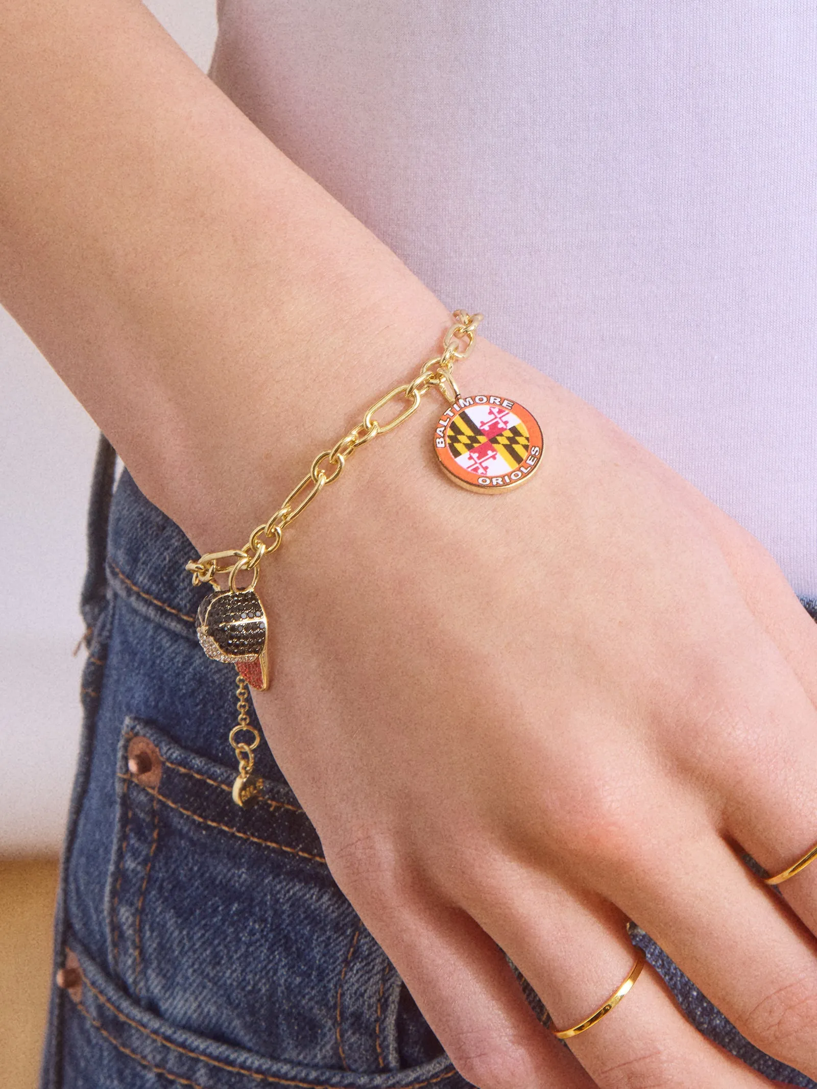 MLB Charm Bracelet - Baltimore Orioles sold by BaubleBar product image thumbnail 2