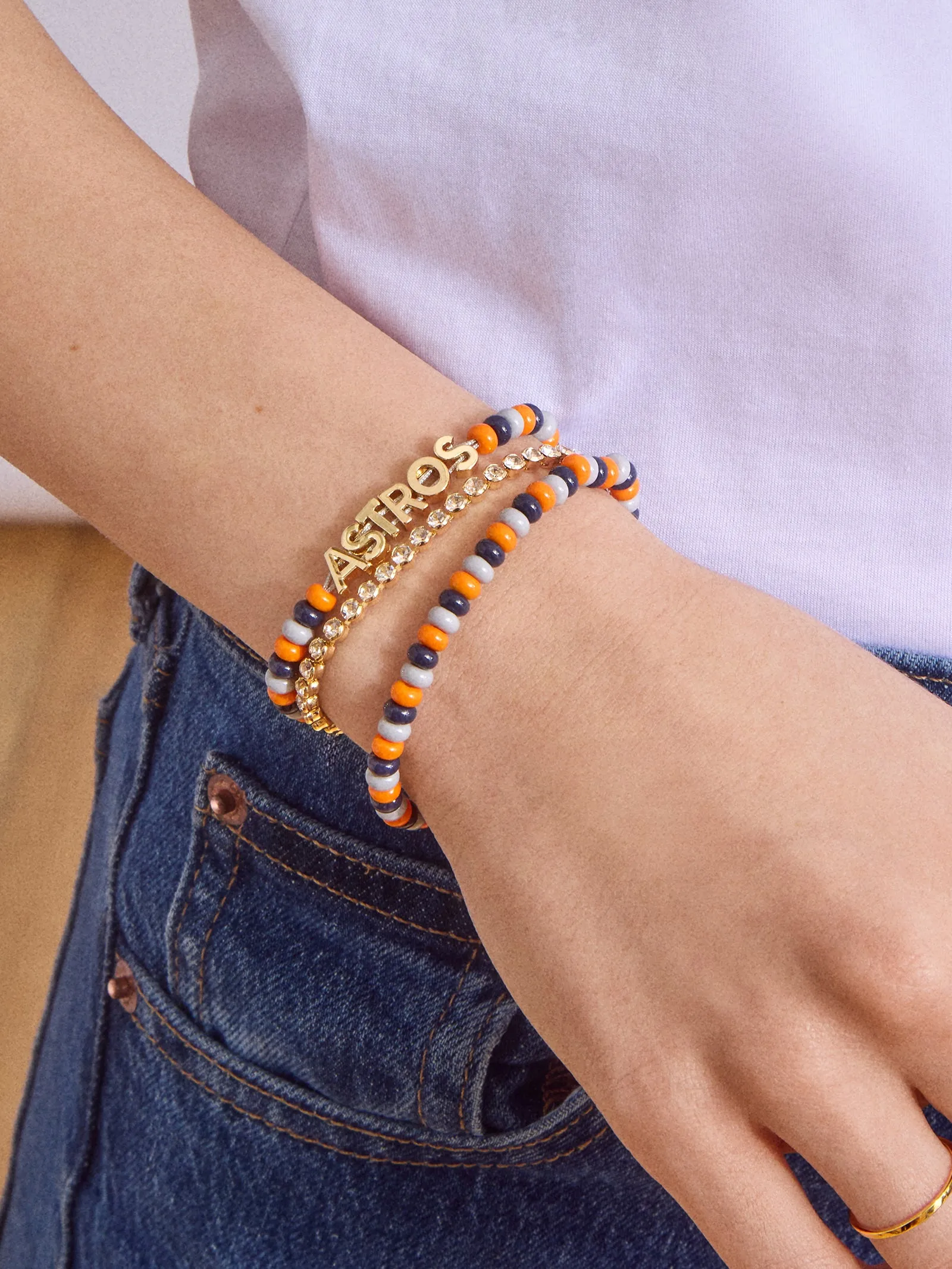 WEAR By Erin Andrews x BaubleBar Houston Astros Bracelet Set - Houston Astros sold by BaubleBar product image thumbnail 2