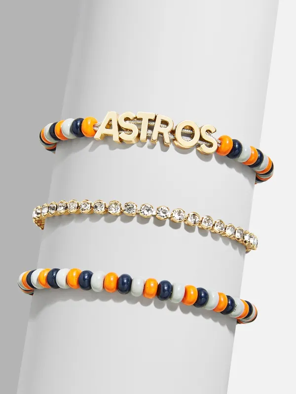 WEAR By Erin Andrews x BaubleBar Houston Astros Bracelet Set - Houston Astros sold by BaubleBar