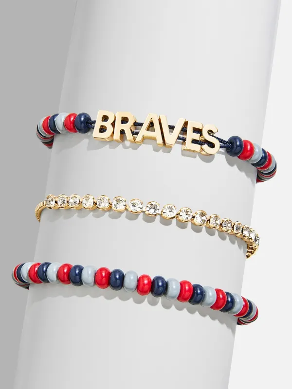 WEAR By Erin Andrews x BaubleBar Atlanta Braves Bracelet Set - Atlanta Braves sold by BaubleBar