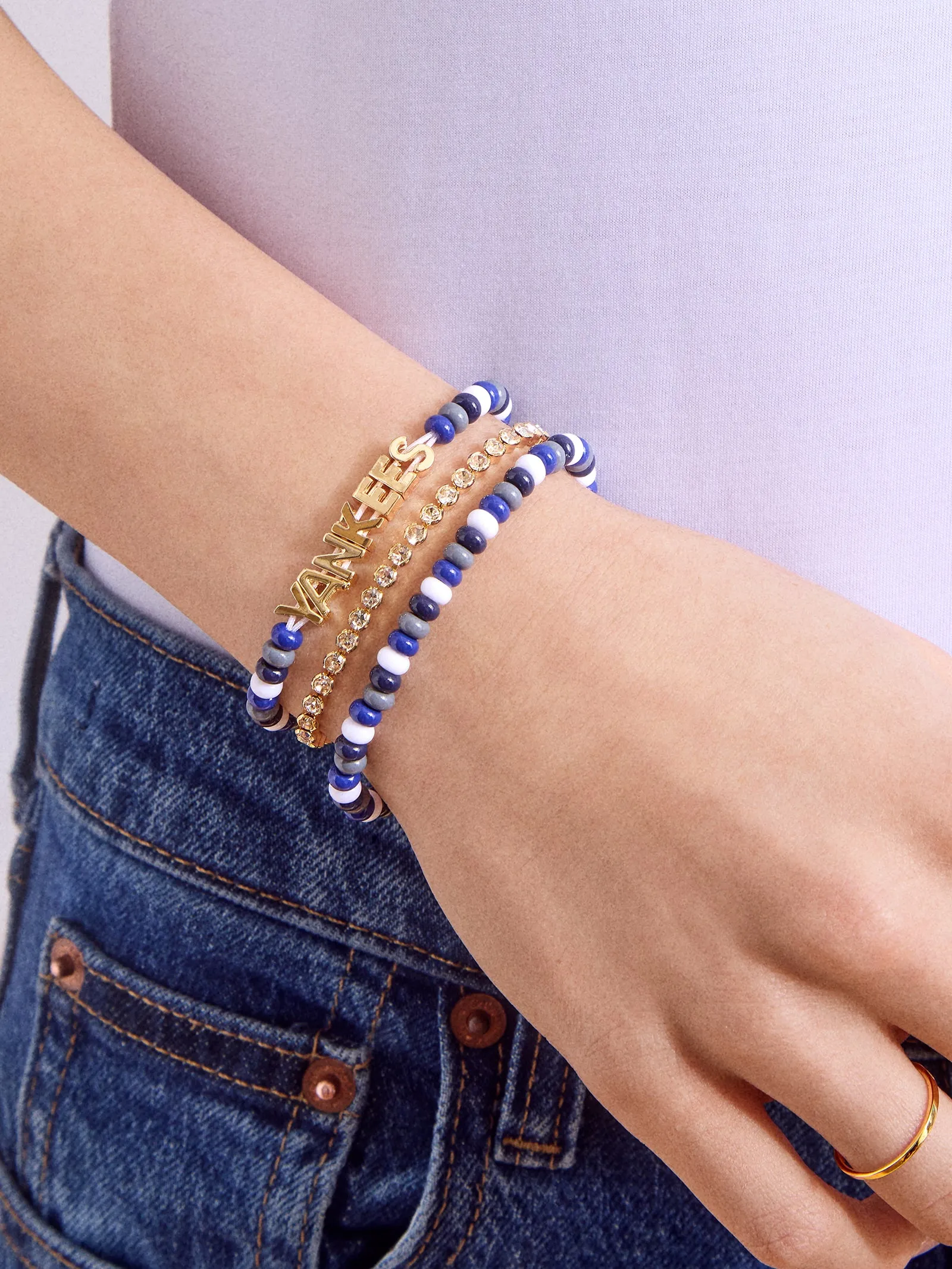 WEAR By Erin Andrews x BaubleBar New York Yankees Bracelet Set - New York Yankees sold by BaubleBar product image thumbnail 3