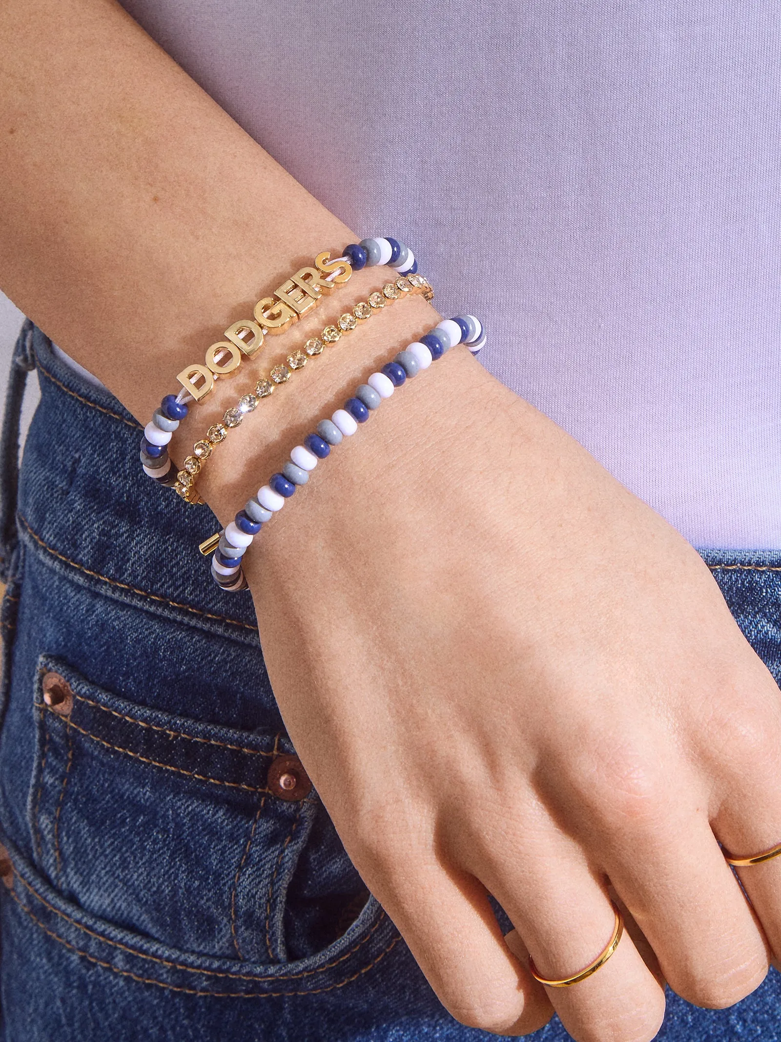 WEAR By Erin Andrews x BaubleBar Los Angeles Dodgers Bracelet Set - Los Angeles Dodgers sold by BaubleBar product image thumbnail 2