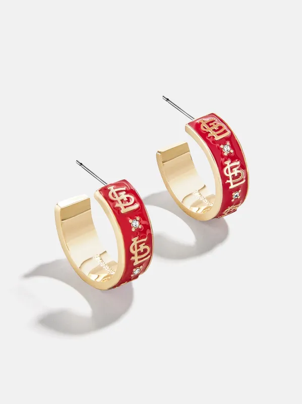 WEAR By Erin Andrews X BaubleBar St. Louis Cardinals Enamel Hoop Earrings - St. Louis Cardinals sold by BaubleBar