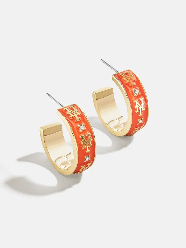 WEAR By Erin Andrews X BaubleBar New York Mets Enamel Hoop Earrings - New York Mets sold by BaubleBar