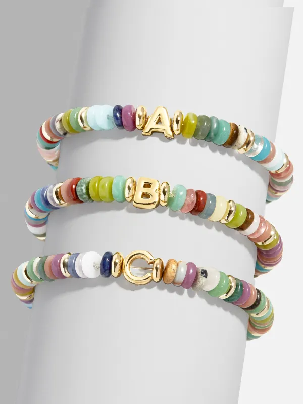 Amaris Semi-Precious Initial Bracelet - Gold/Multi sold by BaubleBar