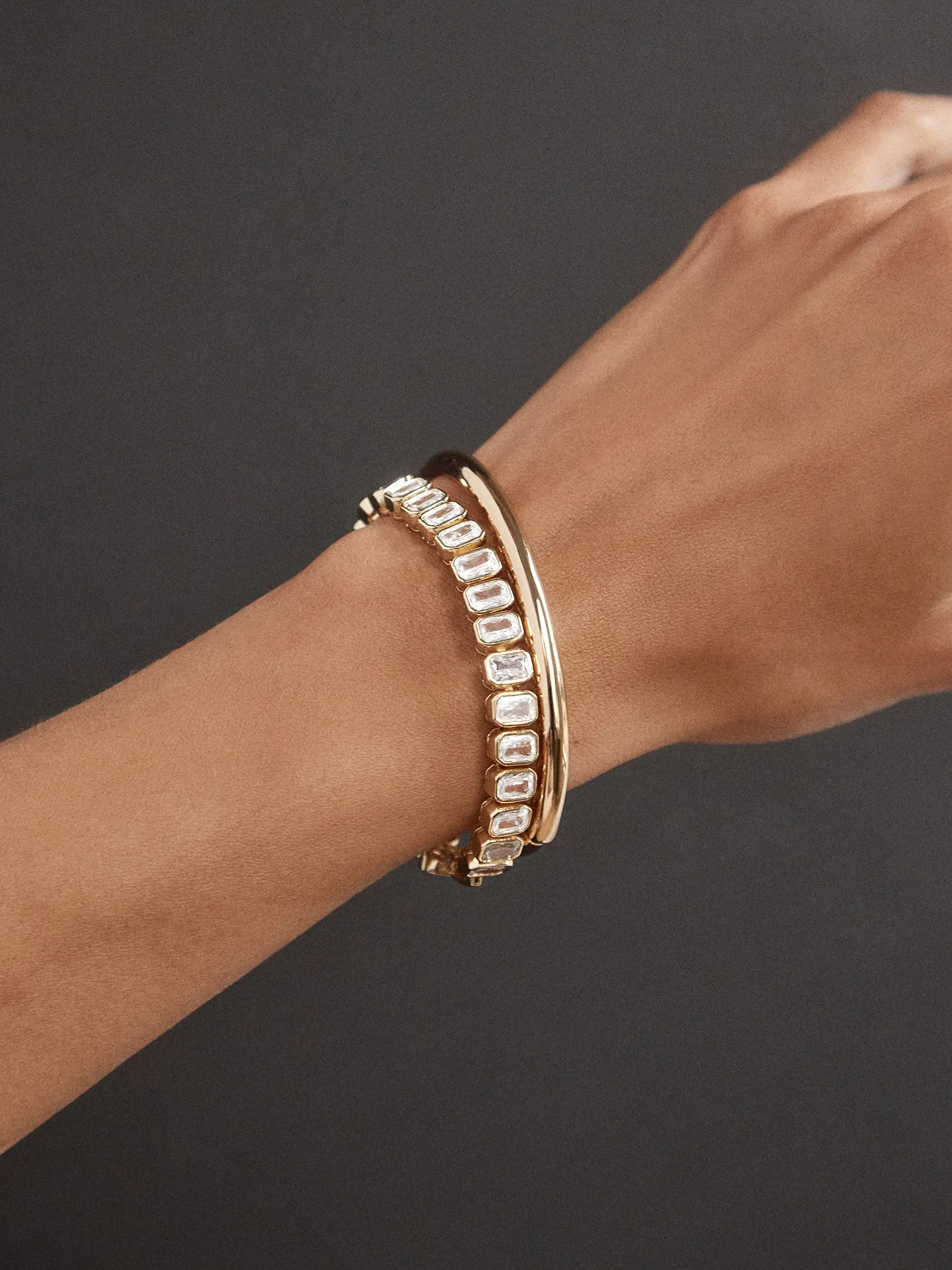 Bianca Tennis Bracelet - Emerald Bezel sold by BaubleBar product image thumbnail 2