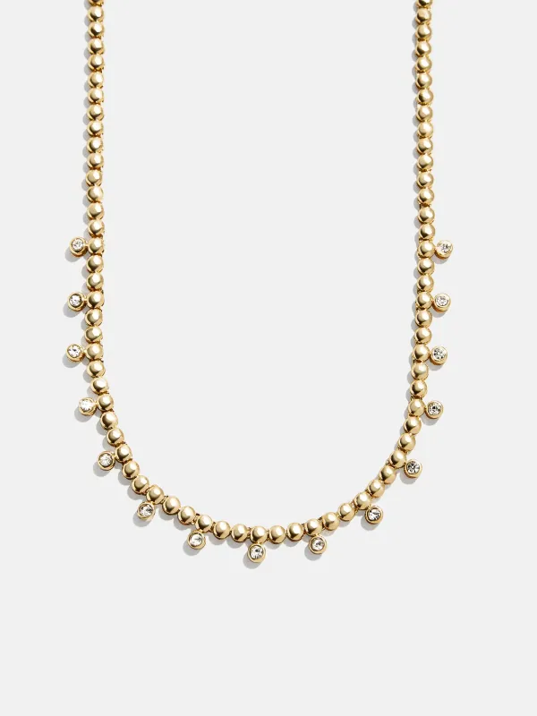 Joelle Pisa Beaded Necklace - Circle Bezel sold by BaubleBar