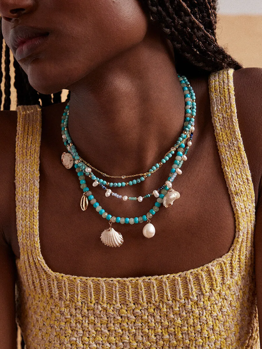 Maris Semi-Precious Necklace - White/Turquoise sold by BaubleBar product image thumbnail 2