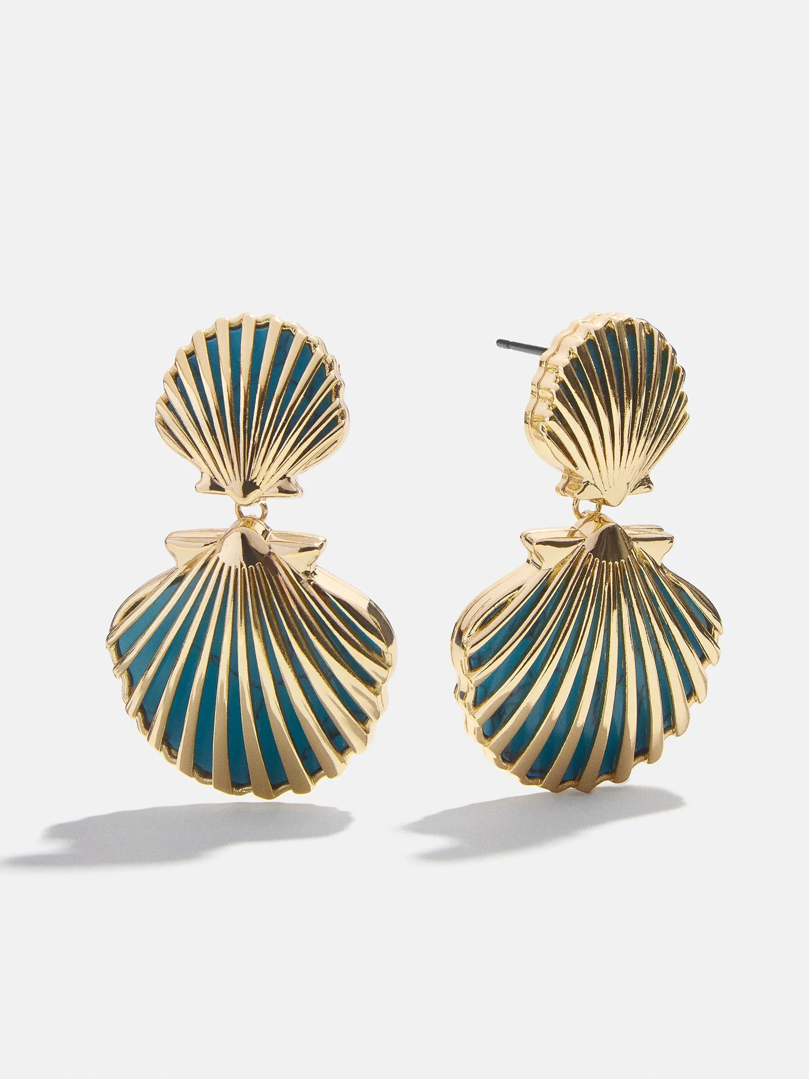 Marni Seashell Earrings - Gold/Turquoise sold by BaubleBar