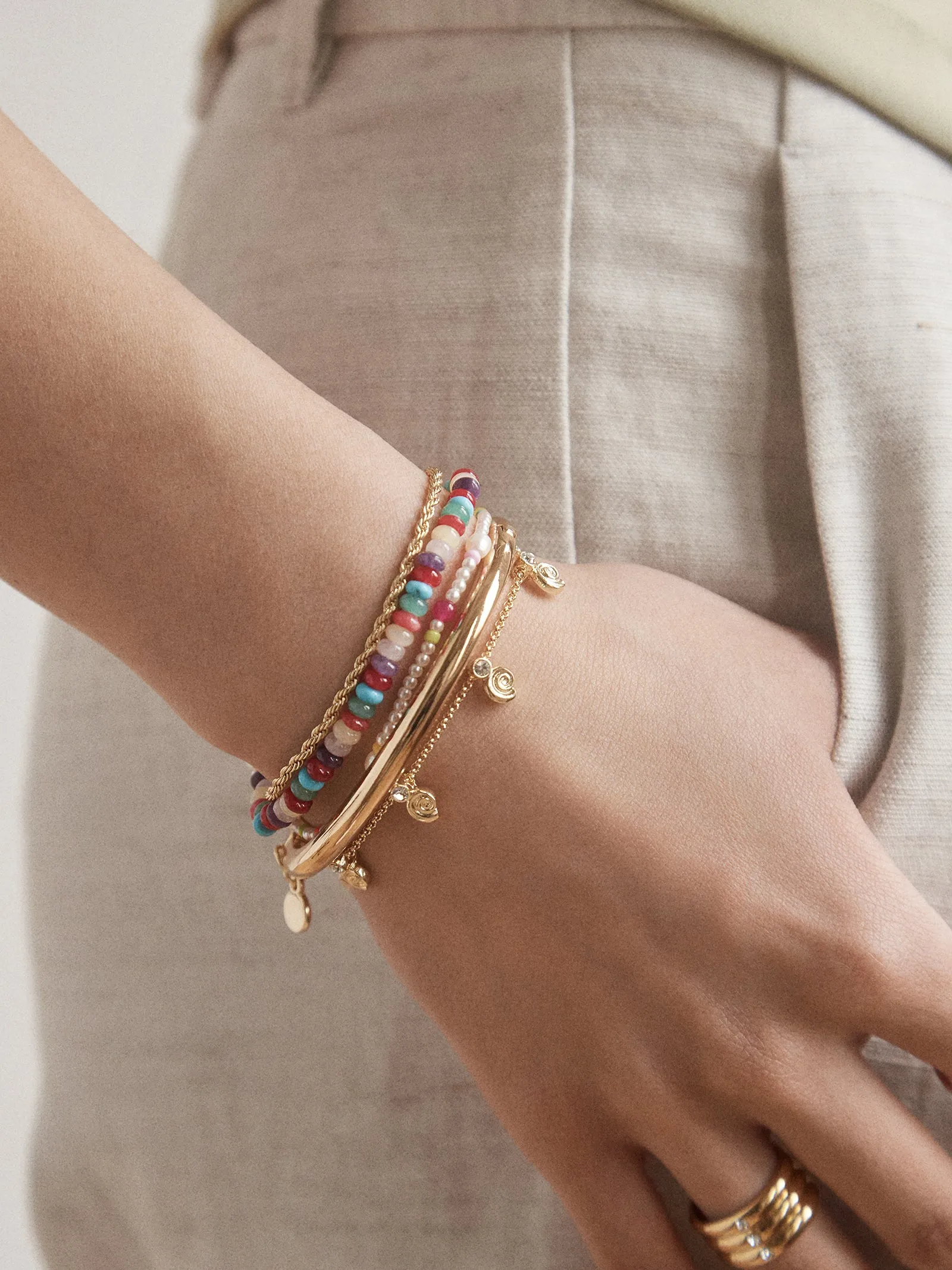 Pacifica Seashell Bracelet - Gold/Pavé sold by BaubleBar product image thumbnail 3