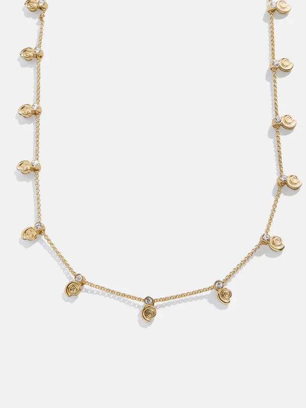Pacifica Seashell Necklace - Gold/Pavé sold by BaubleBar
