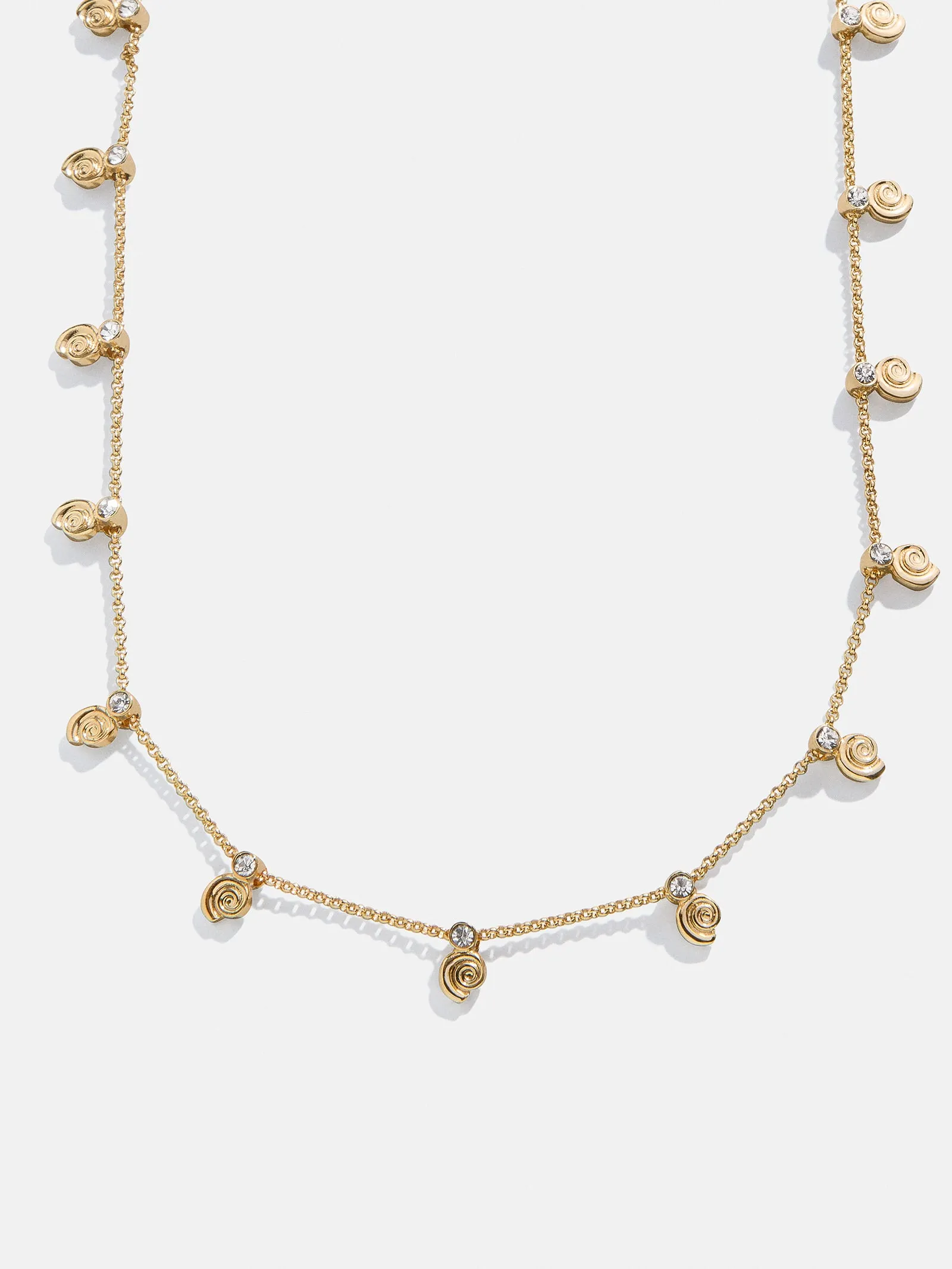 Pacifica Seashell Necklace - Gold/Pavé sold by BaubleBar