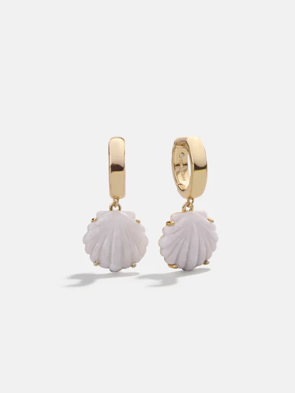 Genevieve Seashell Earrings - Gold/White sold by BaubleBar
