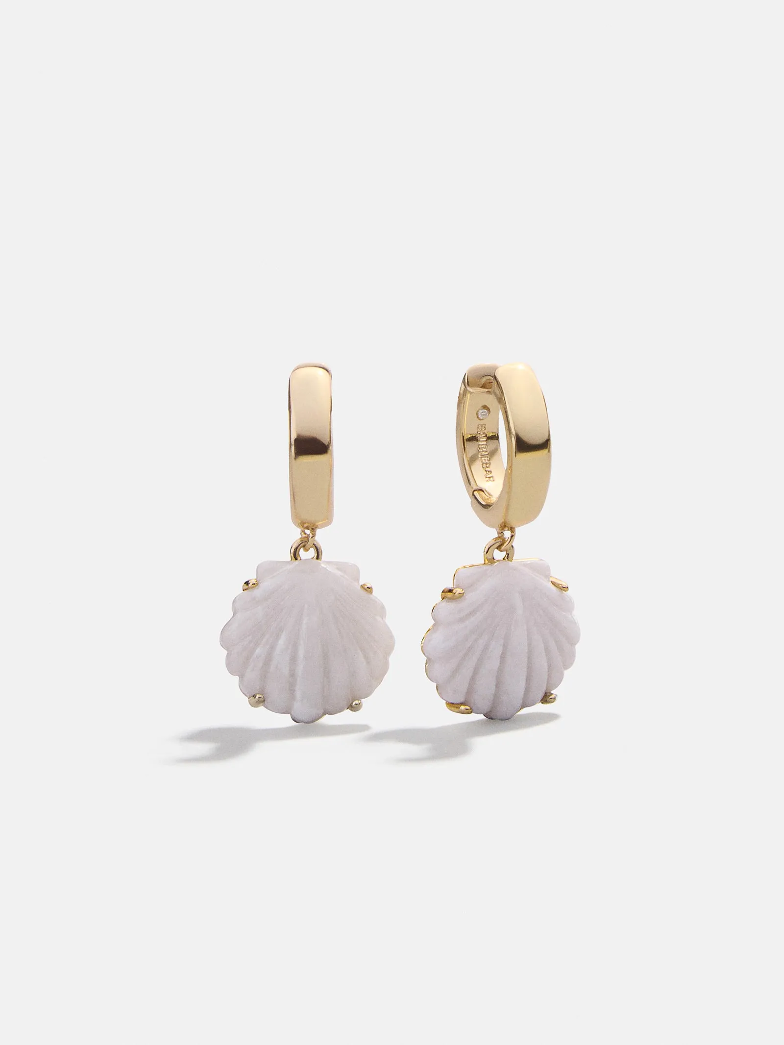 Genevieve Seashell Earrings - Gold/White sold by BaubleBar