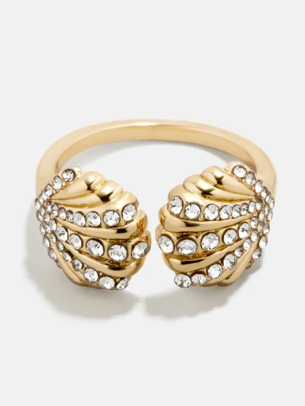 Halle Seashell Ring - Gold/Pavé sold by BaubleBar