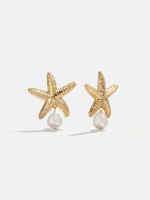 Alana Starfish Earrings - Gold/Pearl sold by BaubleBar