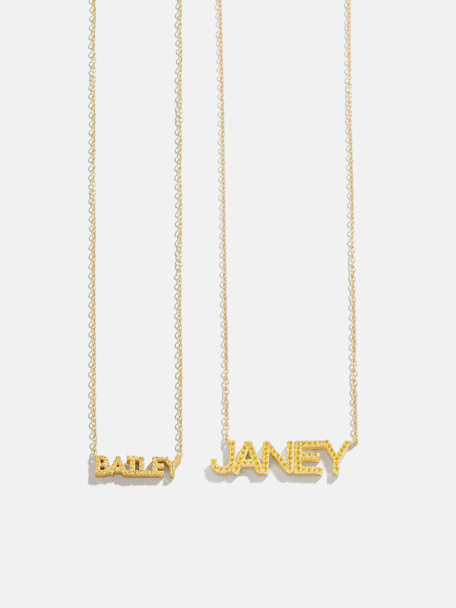 18K Gold Birthstone Custom Nameplate Necklace - Topaz sold by BaubleBar
