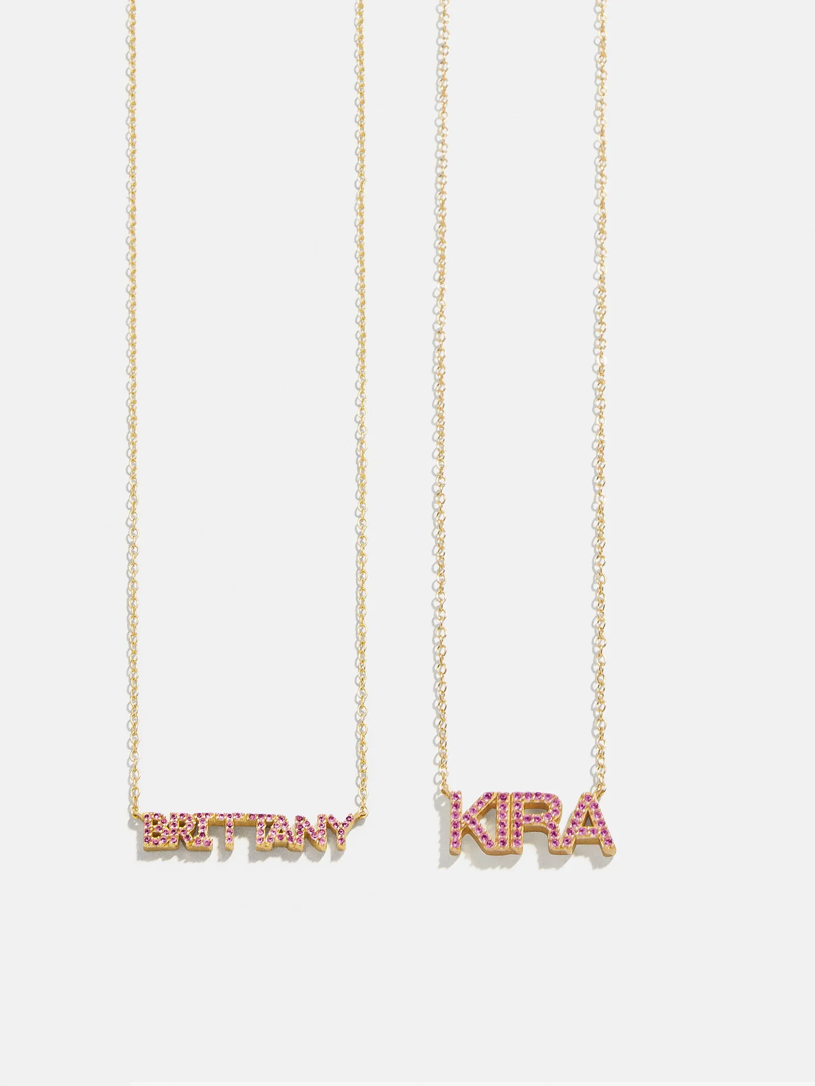 18K Gold Birthstone Custom Nameplate Necklace - Rose sold by BaubleBar
