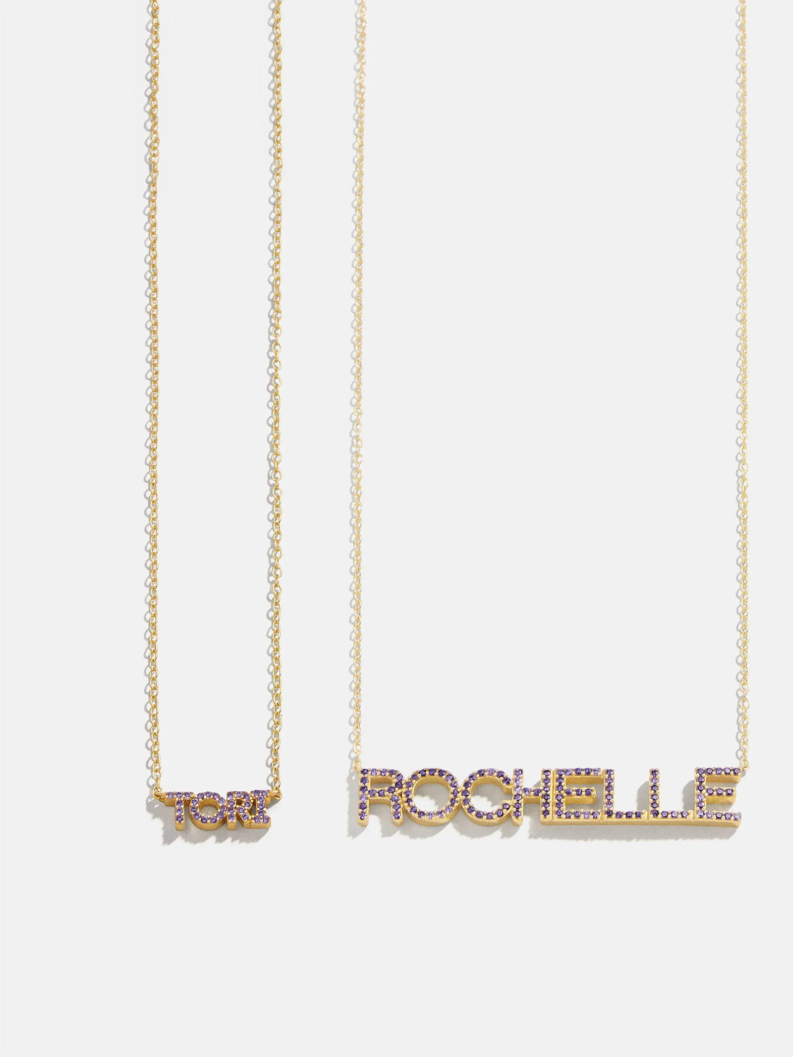 14K Gold Birthstone Custom Nameplate Necklace - Amethyst sold by BaubleBar