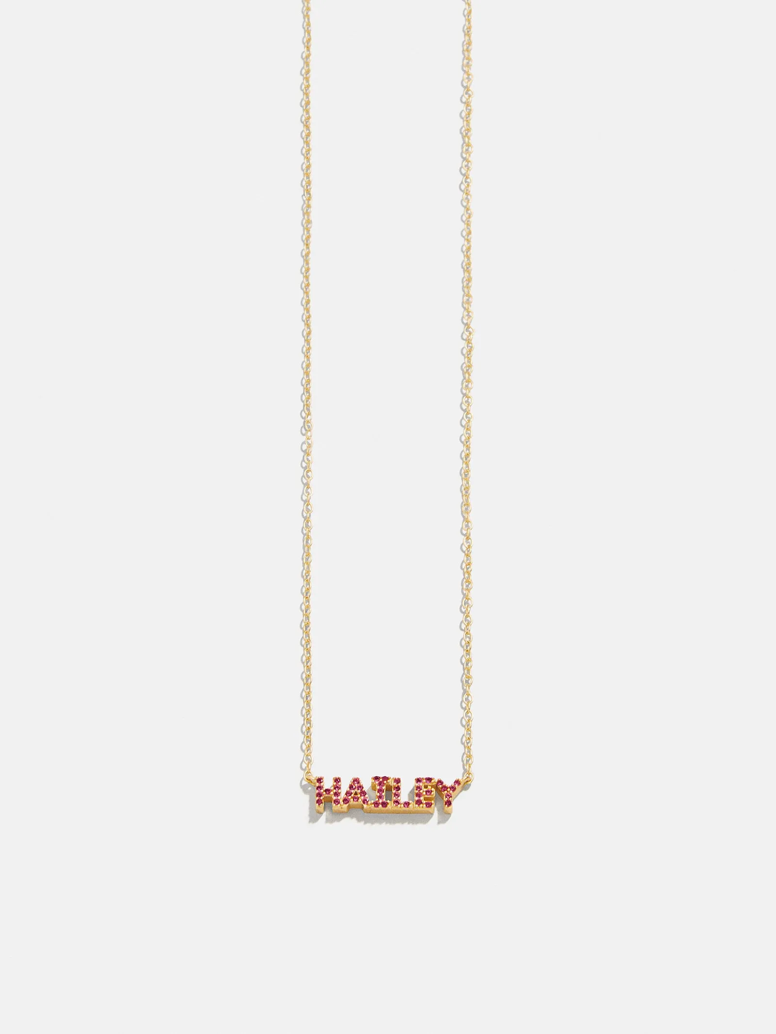 18K Gold Birthstone Custom Nameplate Necklace - Ruby sold by BaubleBar product image thumbnail 3