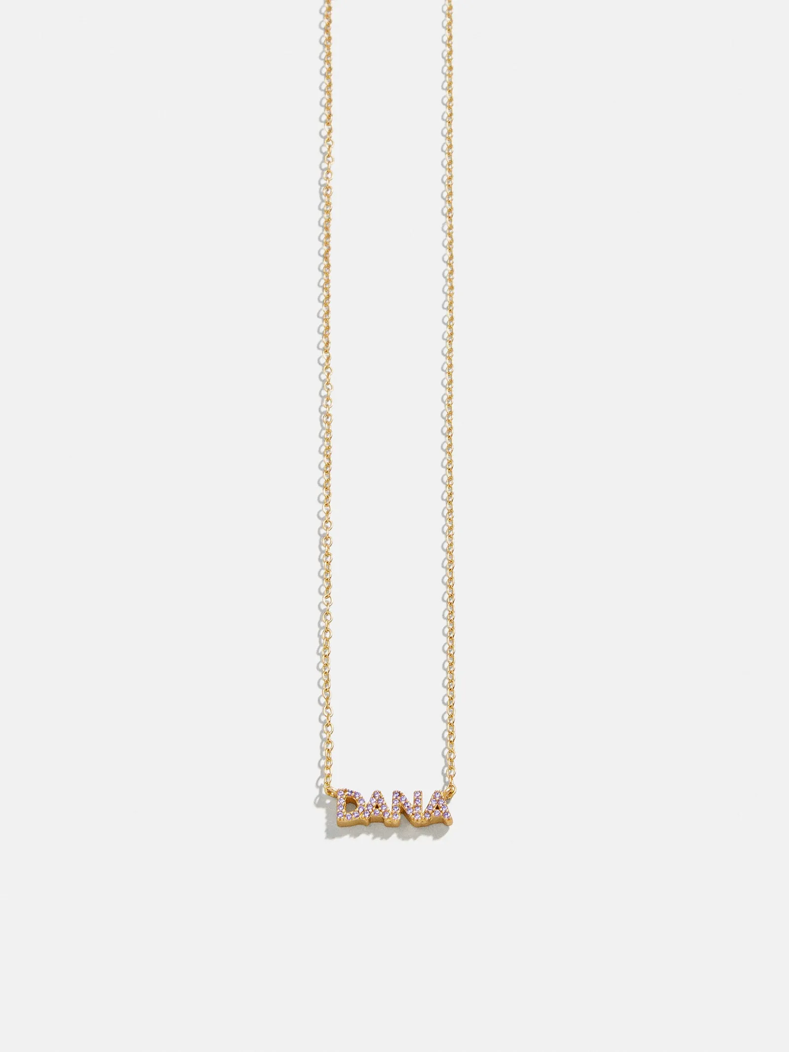 14K Gold Birthstone Custom Nameplate Necklace - Light Amethyst sold by BaubleBar product image thumbnail 3