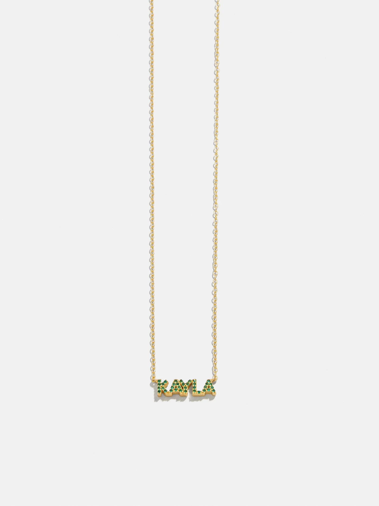 14K Gold Birthstone Custom Nameplate Necklace - Emerald sold by BaubleBar product image thumbnail 3