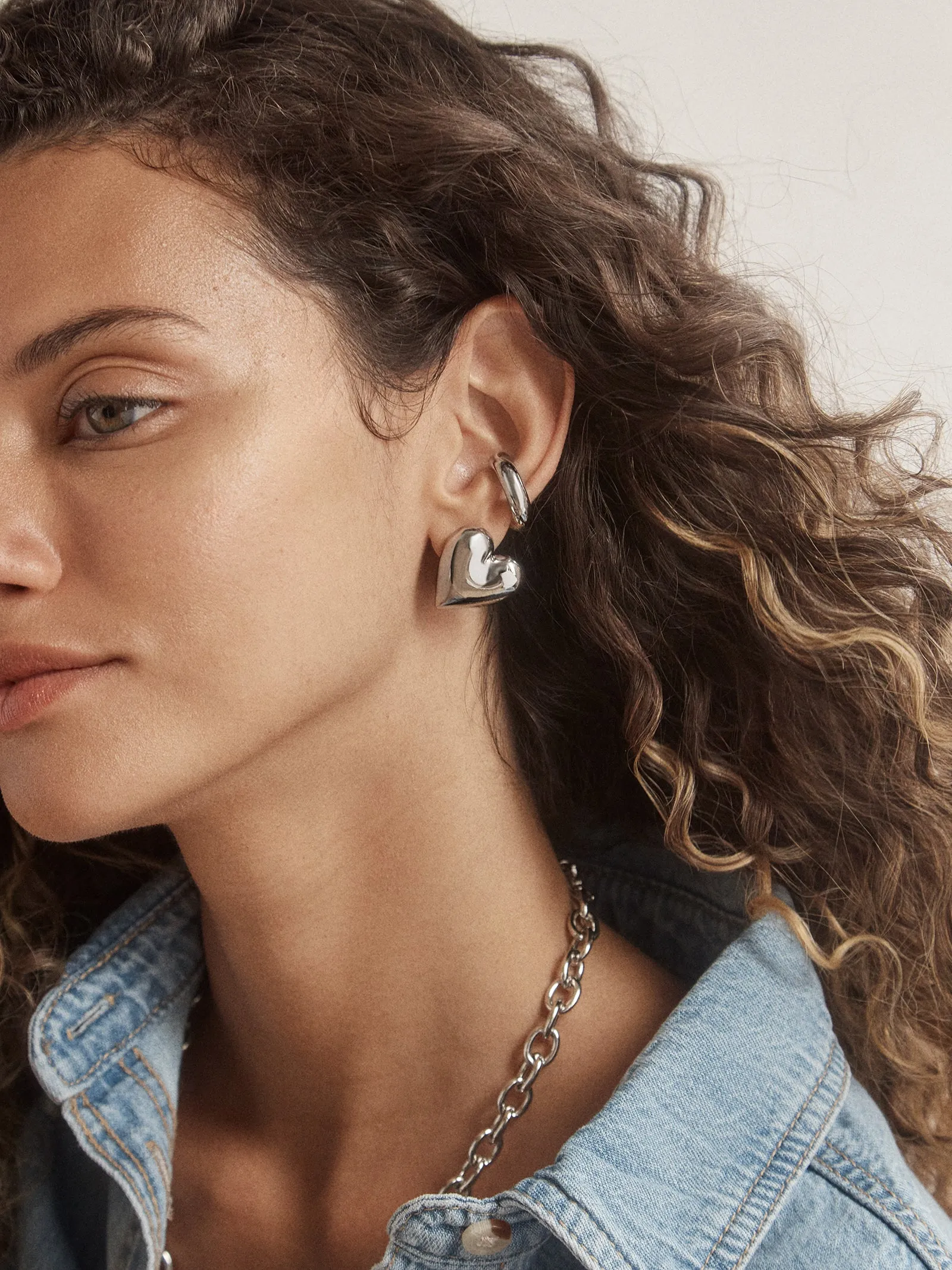 Melina Bubble Heart Earrings - Silver sold by BaubleBar product image thumbnail 2