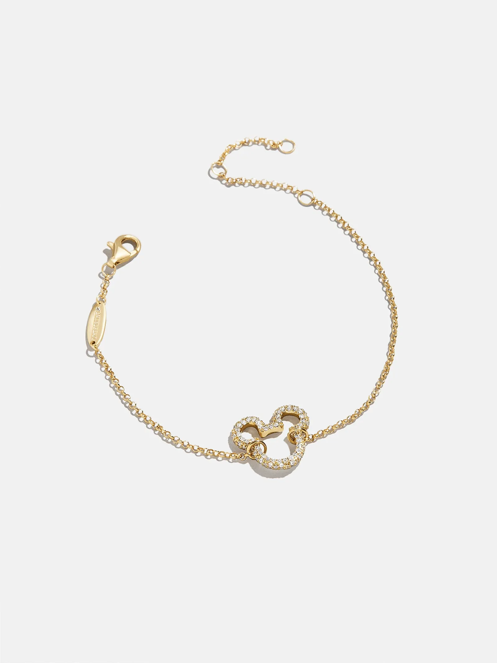Disney Mickey Mouse 18K Gold Plated Sterling Silver Pavé Bracelet - Gold/Pavé sold by BaubleBar product image thumbnail 3