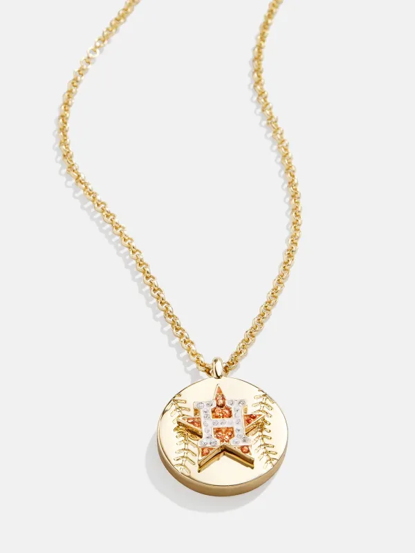 MLB Gold Baseball Charm Necklace - Houston Astros sold by BaubleBar