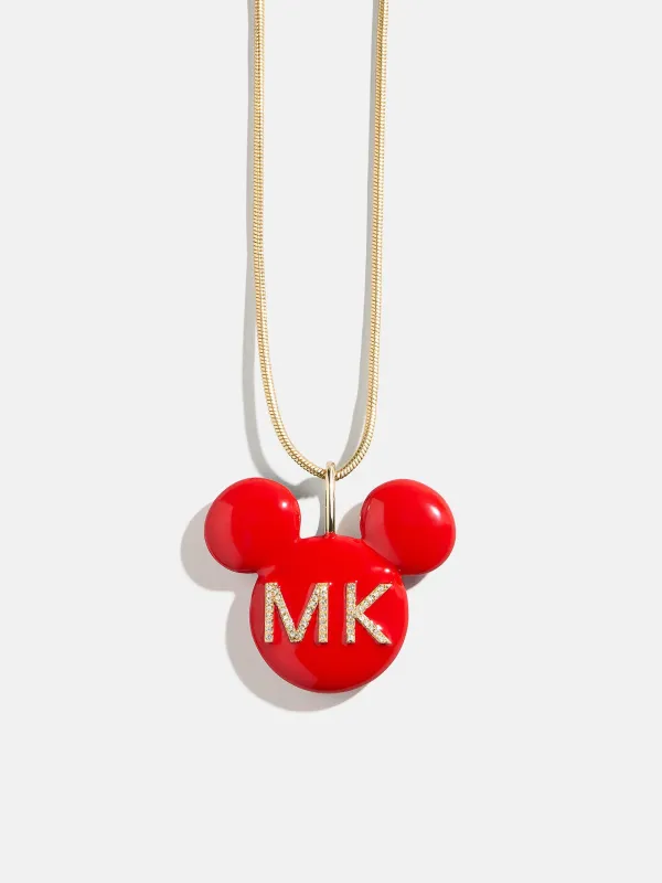 Disney Mickey Mouse Enamel Custom Initial Necklace - Red sold by BaubleBar