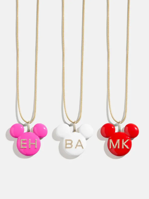 Disney Mickey Mouse Enamel Custom Initial Necklace - Pink sold by BaubleBar