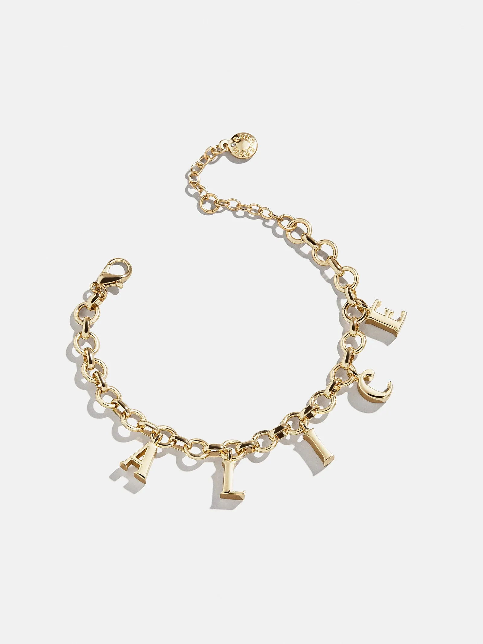Spaced Letter Custom Charm Bracelet - Gold sold by BaubleBar product image thumbnail 4