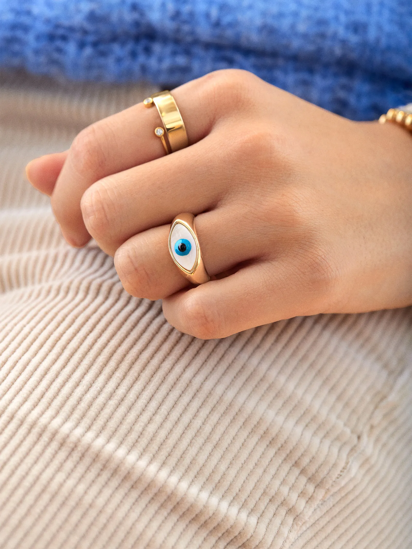 Good Eye Ring - Blue/Gold sold by BaubleBar product image thumbnail 2
