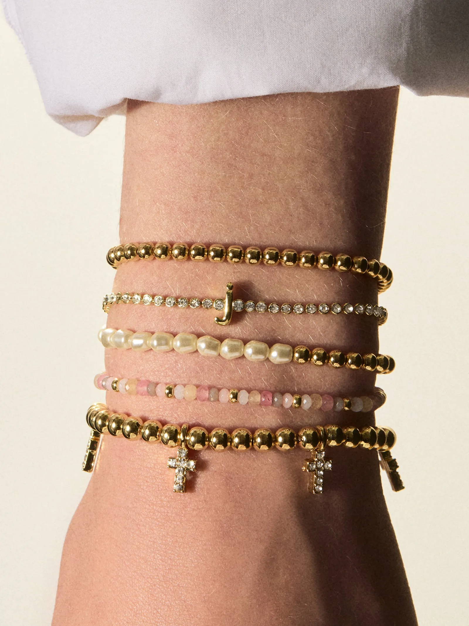 Emily Semi-Precious Bracelet - Light Pink Multi sold by BaubleBar product image thumbnail 3