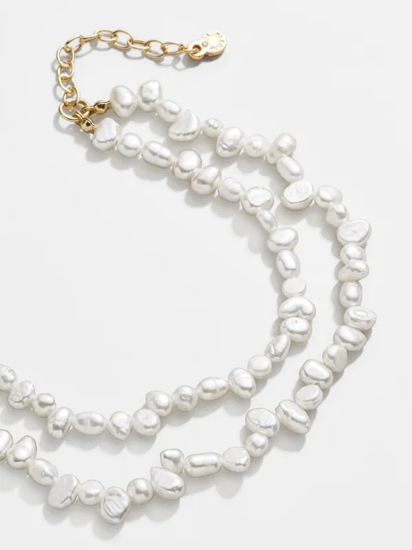 Teagan Pearl Layered Anklet - White sold by BaubleBar