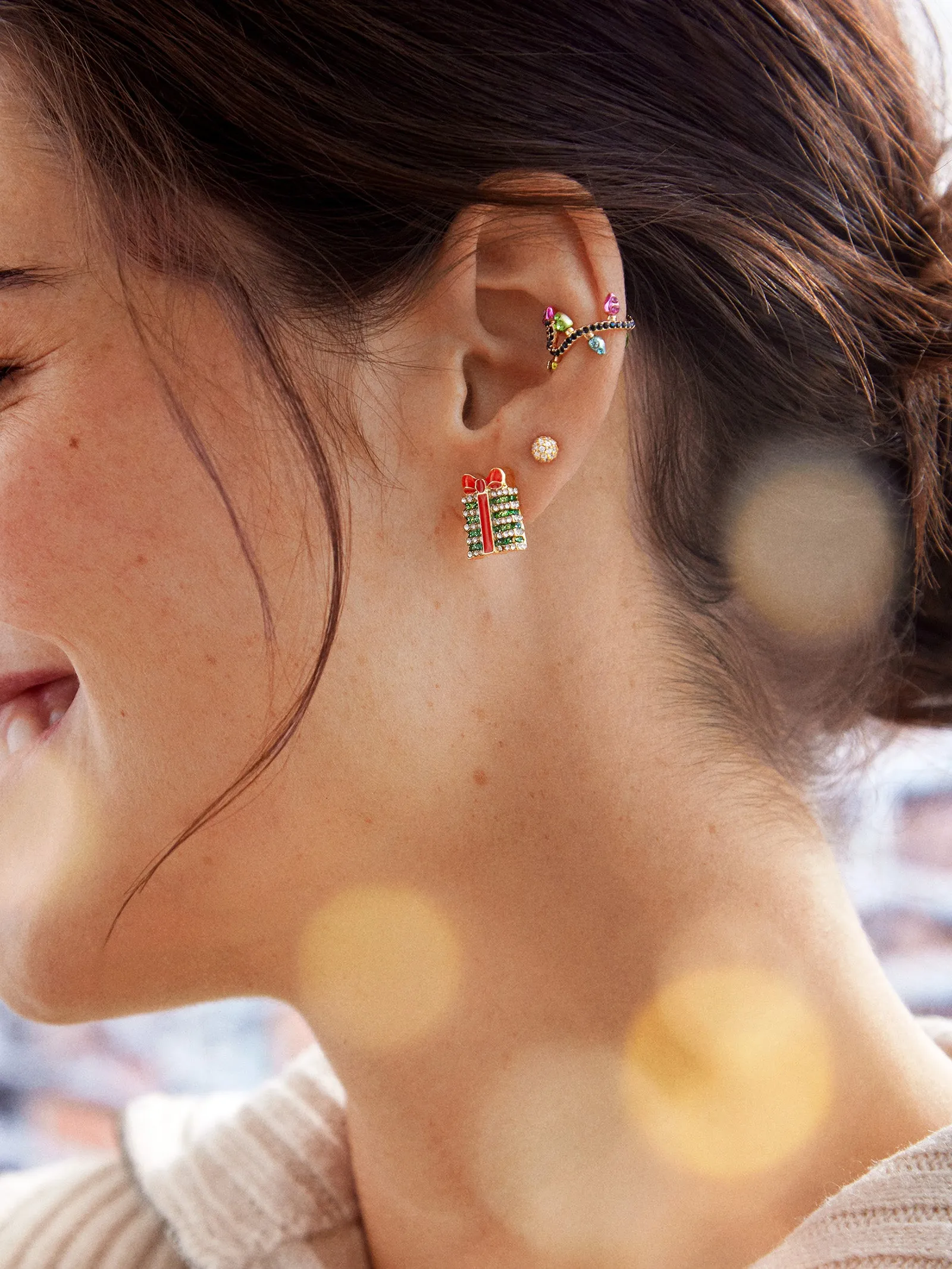 Mini Holiday Motif Earrings - Christmas Present Studs sold by BaubleBar product image thumbnail 2