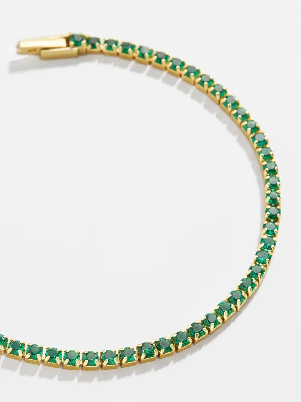 Bennett 18K Gold Tennis Bracelet - Emerald sold by BaubleBar