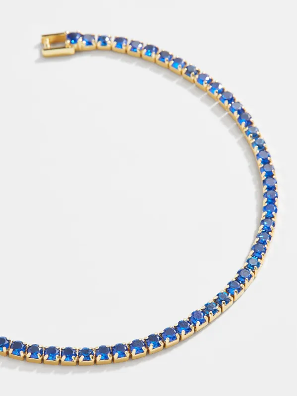 Bennett 18K Gold Tennis Bracelet - Sapphire sold by BaubleBar
