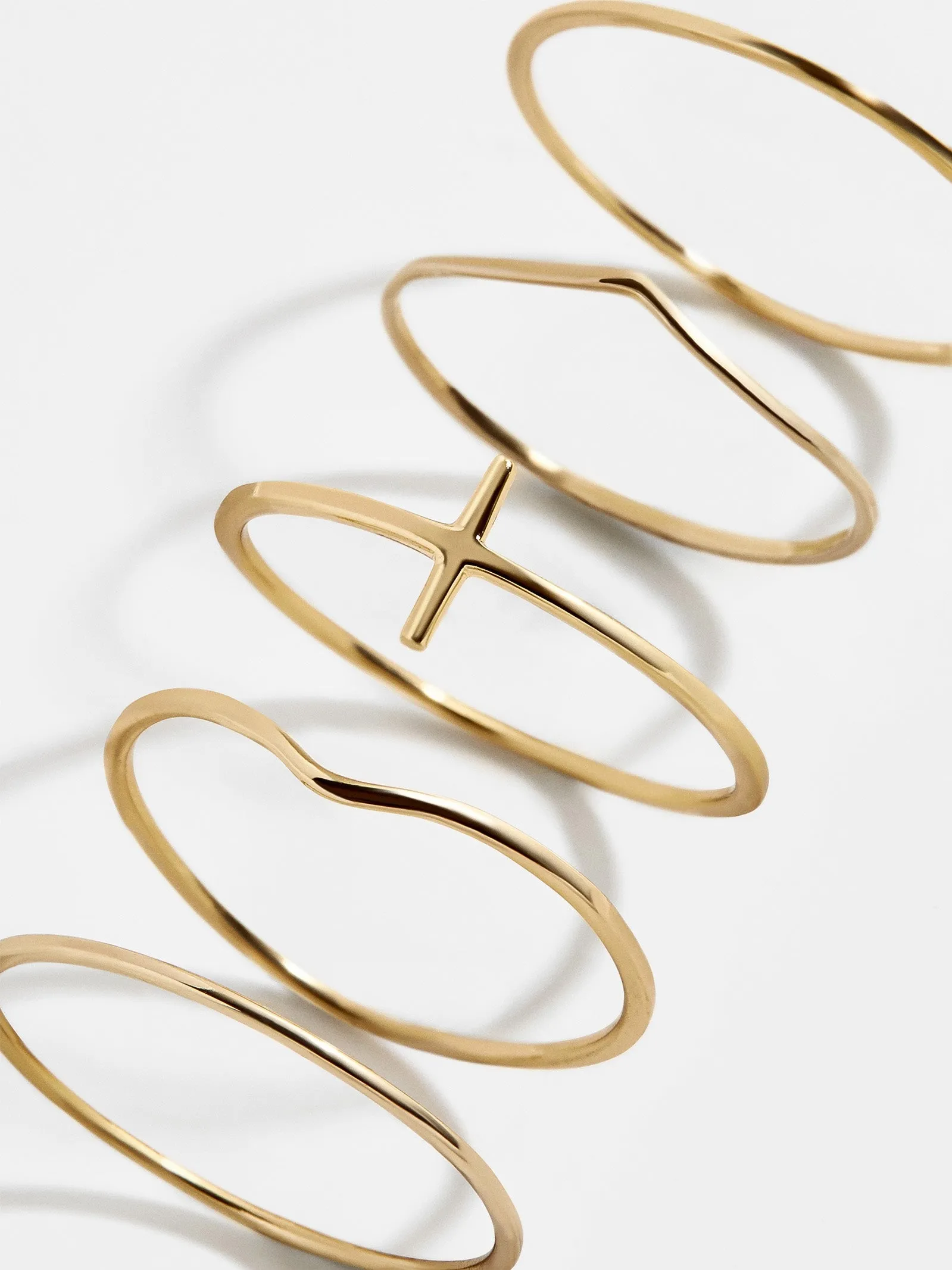 Quintet 18K Gold Vermeil Ring Set - Gold sold by BaubleBar