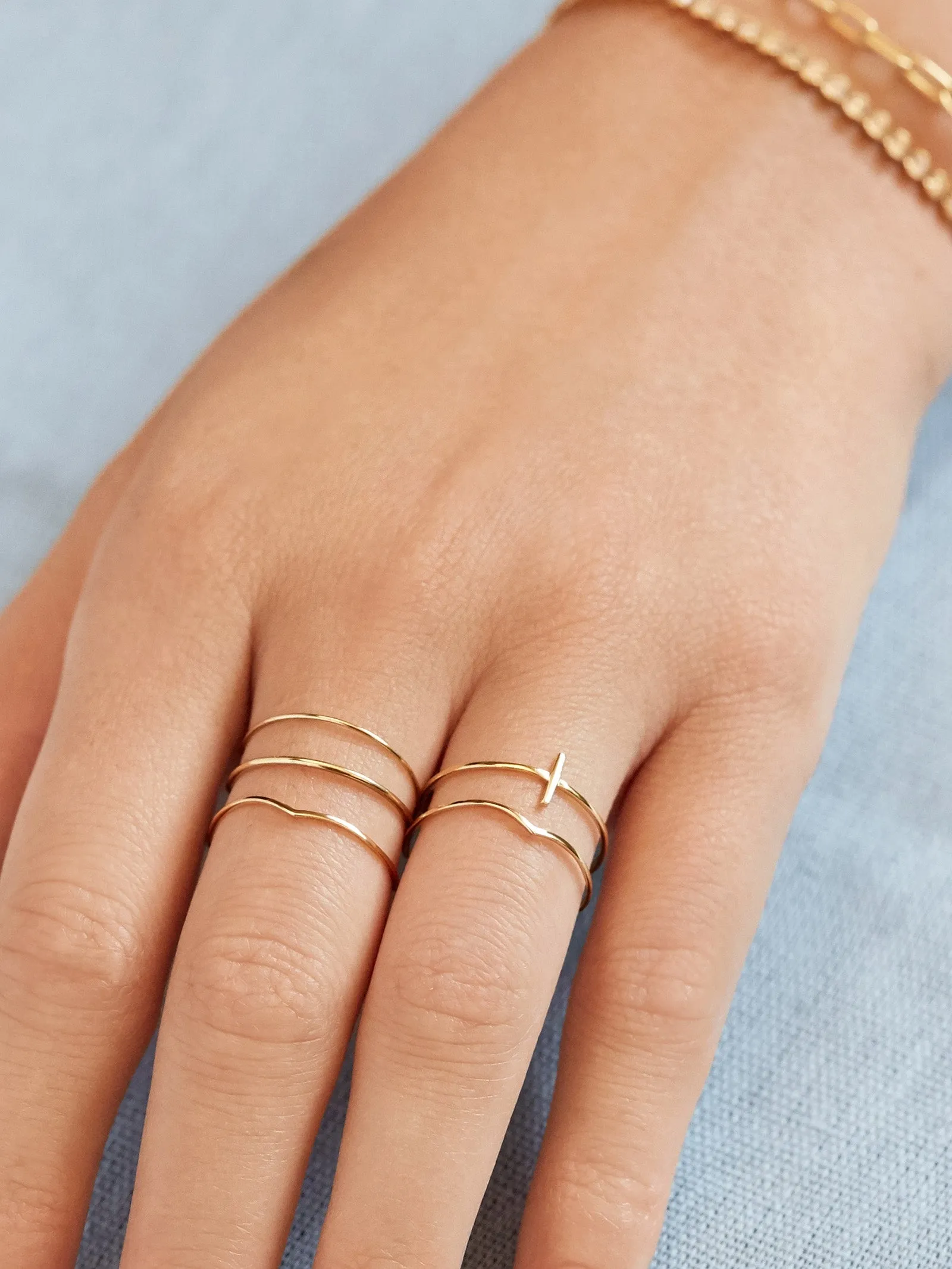 Quintet 18K Gold Vermeil Ring Set - Gold sold by BaubleBar product image thumbnail 2