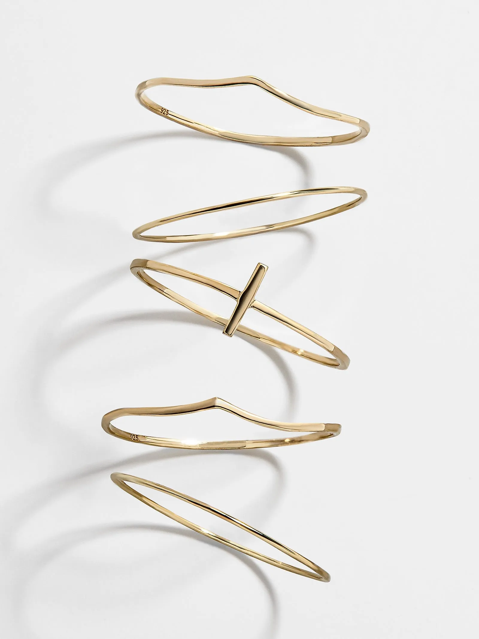 Quintet 18K Gold Vermeil Ring Set - Gold sold by BaubleBar product image thumbnail 3