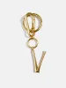 Gold Initial Enamel Bag Charm - V sold by BaubleBar