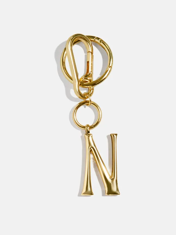 Gold Initial Enamel Bag Charm - N sold by BaubleBar